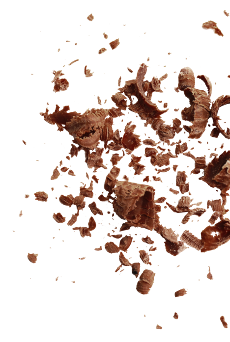 Gros plan sur des copeaux de chocolat artisanal